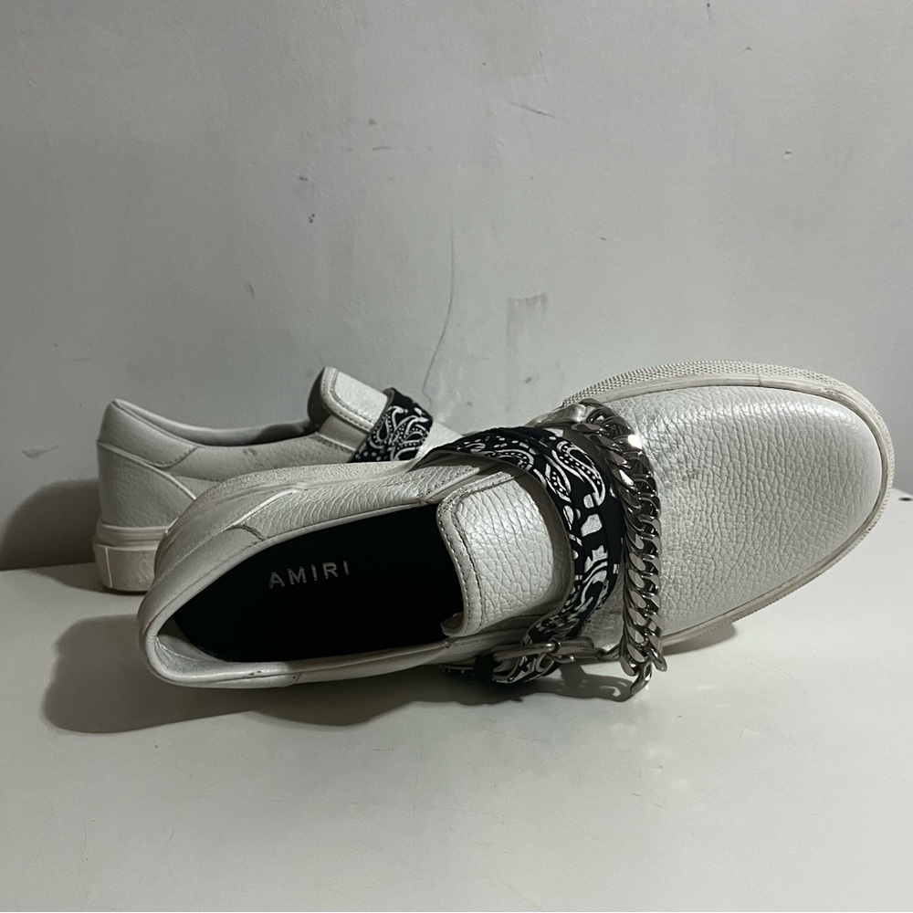 AMIRI Bandana White Sneakers with Chunky Sole and Edgy Details Size 39